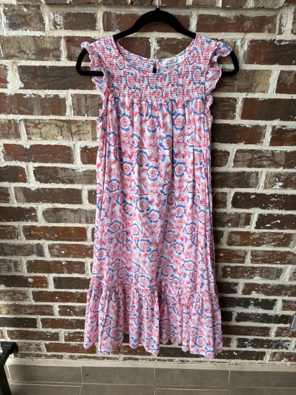Vineyard Vines Floral Flutter Smocked Midi Dress Size XS